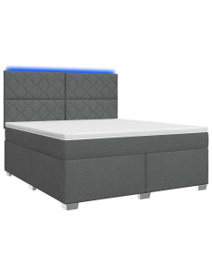 Letto box spring con materasso Grigio Scuro 180 x 200 cm 2