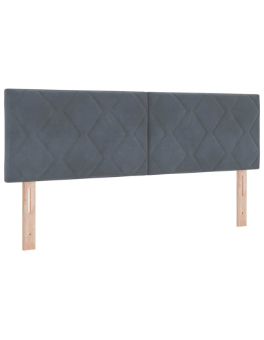Letto a molle con testiera Grigio scuro 190 x 140 cm Velluto