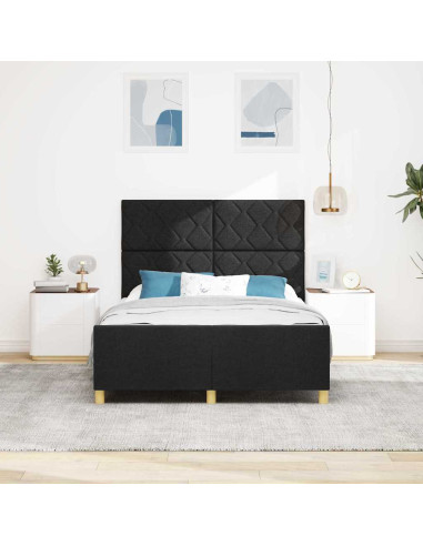 Struttura del letto con testiera Nero 140 x 200 cm Tessuto