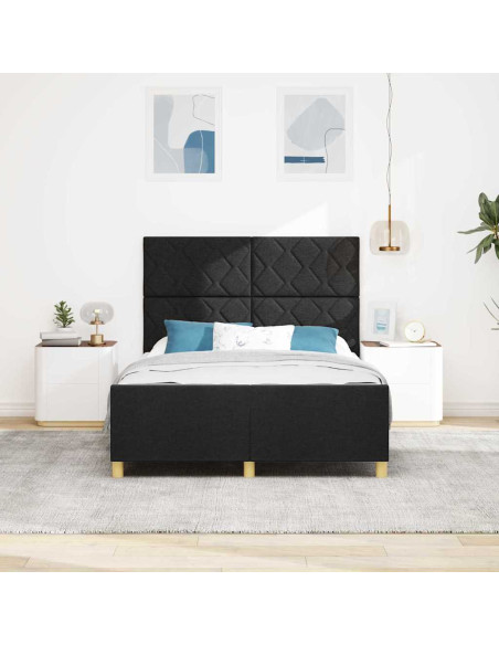 Struttura del letto con testiera Nero 140 x 200 cm Tessuto