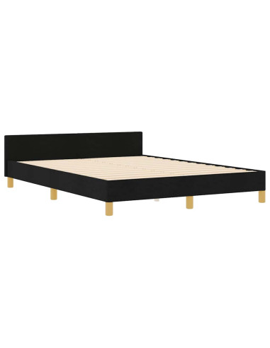Struttura del letto con testiera Nero 140 x 200 cm Tessuto