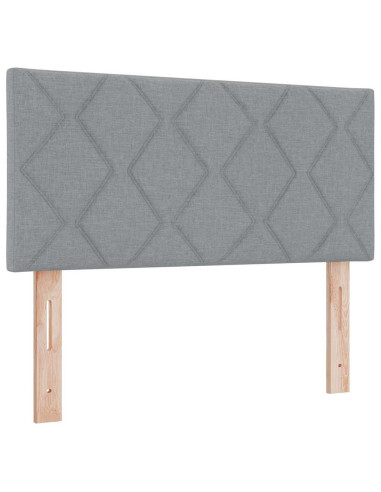 Letto a molle con testiera Grigio chiaro 200 x 100 cm Tessuto
