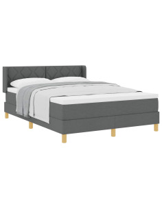 Letto a molle con testiera Grigio scuro 200 x 140 cm Tessuto 2