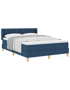 Letto a molle con testiera Blu 200 x 160 cm Tessuto 2