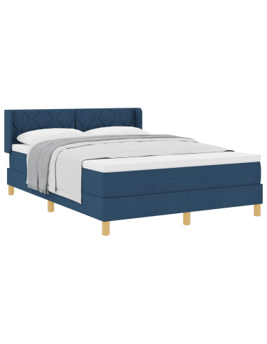 Letto a molle con testiera Blu 200 x 160 cm Tessuto
