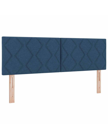 Letto a molle con testiera Blu 200 x 160 cm Tessuto