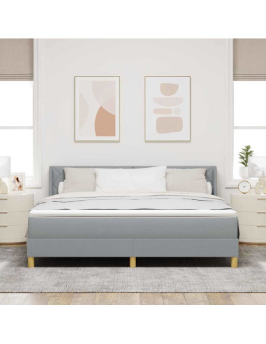Letto a molle con testiera Grigio chiaro 200 x 180 cm Tessuto
