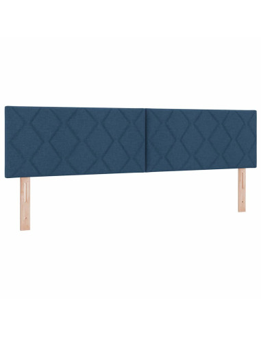 Letto a molle con testiera Blu 200 x 180 cm Tessuto