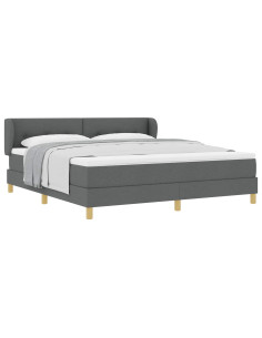 Letto a molle con testiera Grigio scuro 180 x 200 cm Tessuto 2