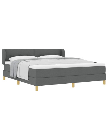 Letto a molle con testiera Grigio scuro 180 x 200 cm Tessuto