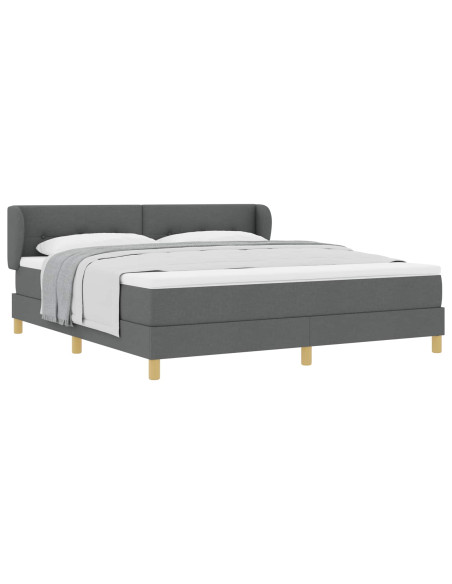 Letto a molle con testiera Grigio scuro 180 x 200 cm Tessuto