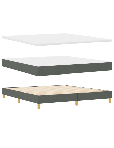 Letto a molle con testiera Grigio scuro 180 x 200 cm Tessuto