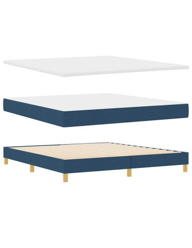 Letto a molle con testiera Blu 180 x 200 cm Tessuto