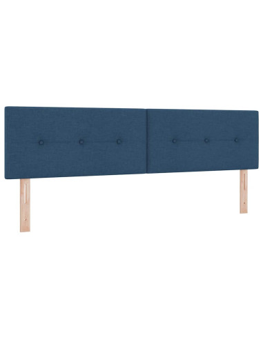 Letto a molle con testiera Blu 180 x 200 cm Tessuto