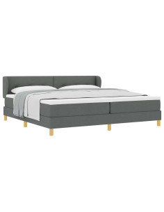 Letto a molle con testiera Grigio scuro 200 x 200 cm Tessuto 2