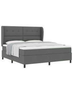 Letto a molle con testiera Grigio scuro 180 x 200 cm Tessuto 2