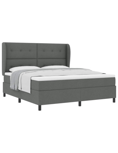 Letto a molle con testiera Grigio scuro 180 x 200 cm Tessuto