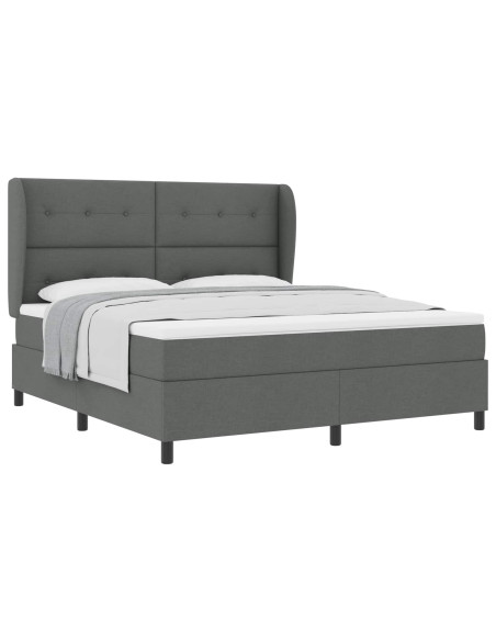 Letto a molle con testiera Grigio scuro 180 x 200 cm Tessuto