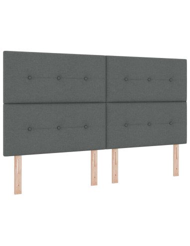 Letto a molle con testiera Grigio scuro 180 x 200 cm Tessuto
