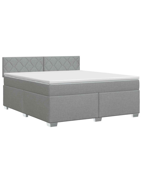 Letto box spring con materasso Grigio Chiaro 140 x 200 cm