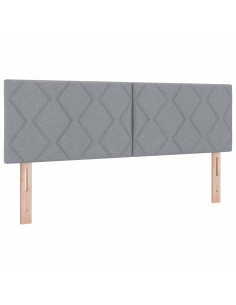 Testiera LED Grigio chiaro 144 cm Tessuto 2