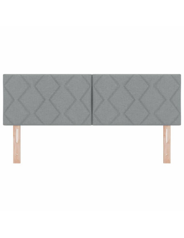 Testiera LED Grigio chiaro 144 cm Tessuto