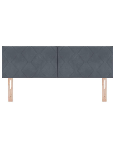 Testiera LED Grigio scuro 144 cm Velluto