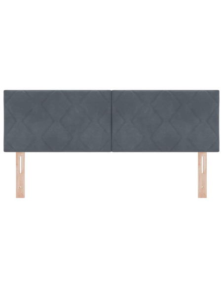 Testiera LED Grigio scuro 144 cm Velluto