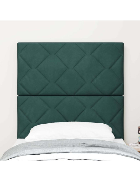 Testiera LED Verde Scuro 80 cm Velluto