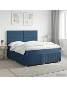 Letto box spring con materasso Blu 140 x 200 cm Tessuto