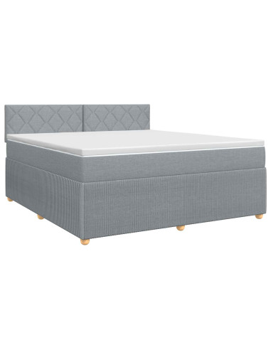 Letto box spring con materasso Grigio Chiaro 160 x 200 cm