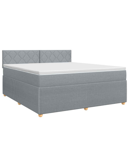 Letto box spring con materasso Grigio Chiaro 160 x 200 cm