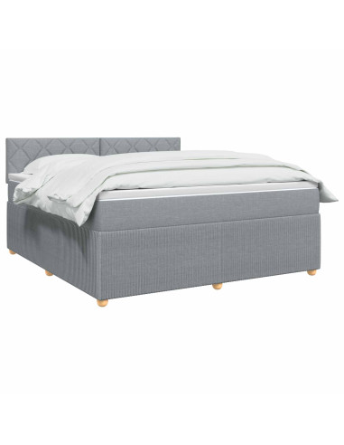 Letto box spring con materasso Grigio Chiaro 160 x 200 cm
