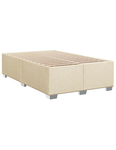 Letto box spring con materasso Crema 120 x 190 cm Tessuto