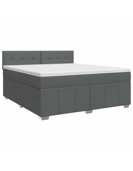 Letto box spring con materasso Grigio Scuro 180 x 200 cm