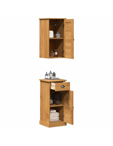 Mobile da Bagno VIGO 2 pz Marrone e Marrone Miele