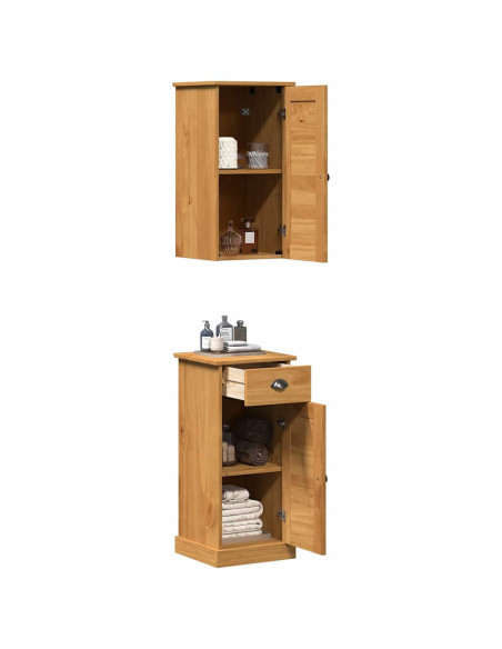 Mobile da Bagno VIGO 2 pz Marrone e Marrone Miele