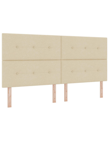 Letto box spring con materasso Crema 200 x 200 cm Tessuto