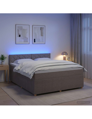 Letto box spring con materasso Tortora 180 x 200 cm Tessuto