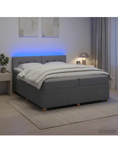 Letto box spring con materasso Grigio Chiaro 200 x 200 cm