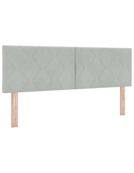 Letto a molle con testiera Grigio chiaro 200 x 160 cm Velluto