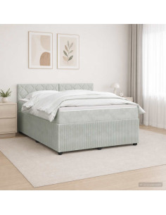 Letto box spring con materasso Grigio Chiaro 160 x 200 cm