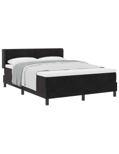 Letto a molle con testiera Nero 200 x 160 cm Velluto 2