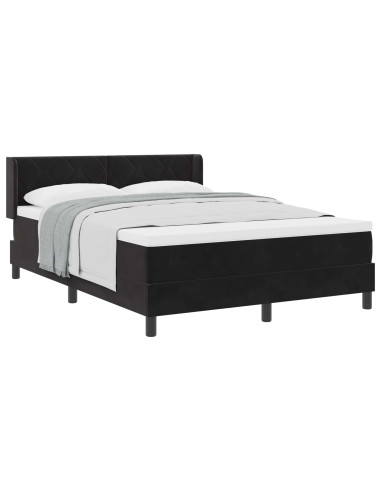 Letto a molle con testiera Nero 200 x 160 cm Velluto
