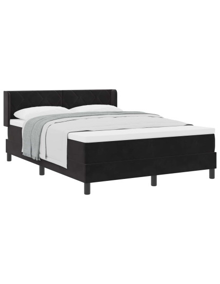 Letto a molle con testiera Nero 200 x 160 cm Velluto