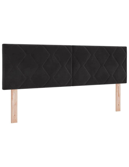 Letto a molle con testiera Nero 200 x 160 cm Velluto