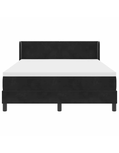 Letto a molle con testiera Nero 200 x 160 cm Velluto