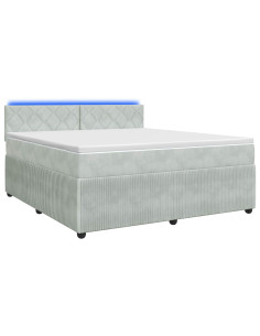 Letto box spring con materasso Grigio Chiaro 160 x 200 cm 2