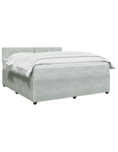 Letto box spring con materasso Grigio Chiaro 160 x 200 cm