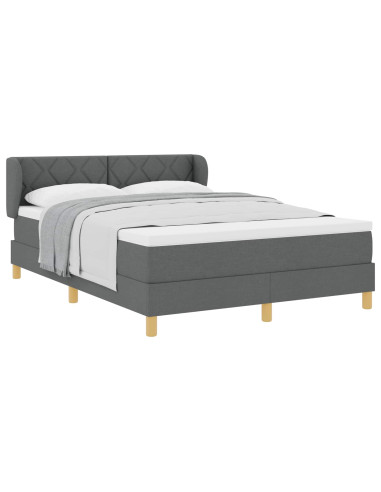 Letto a molle con testiera Grigio scuro 140 x 200 cm Tessuto